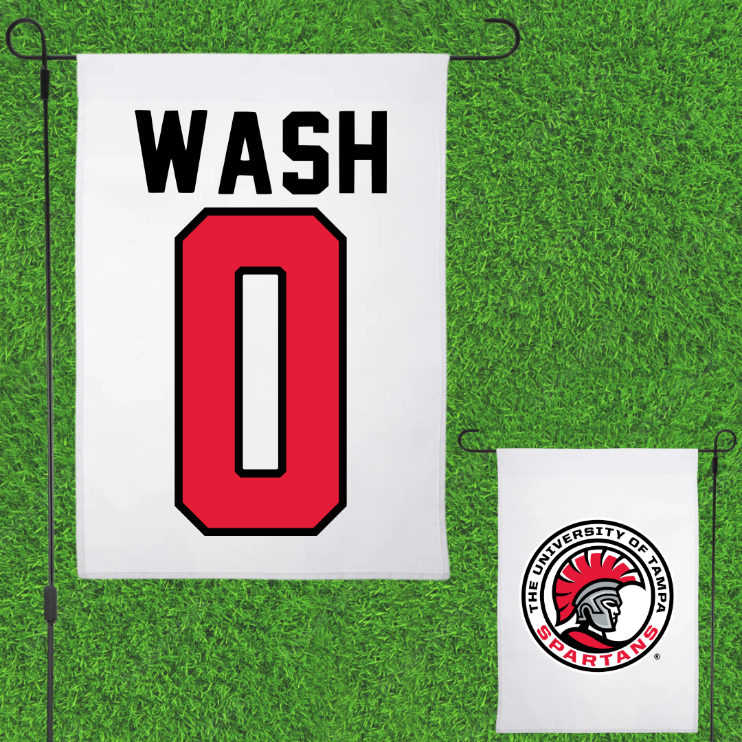 University of Tampa Baseball White Garden Flag - #0 Logan Wash