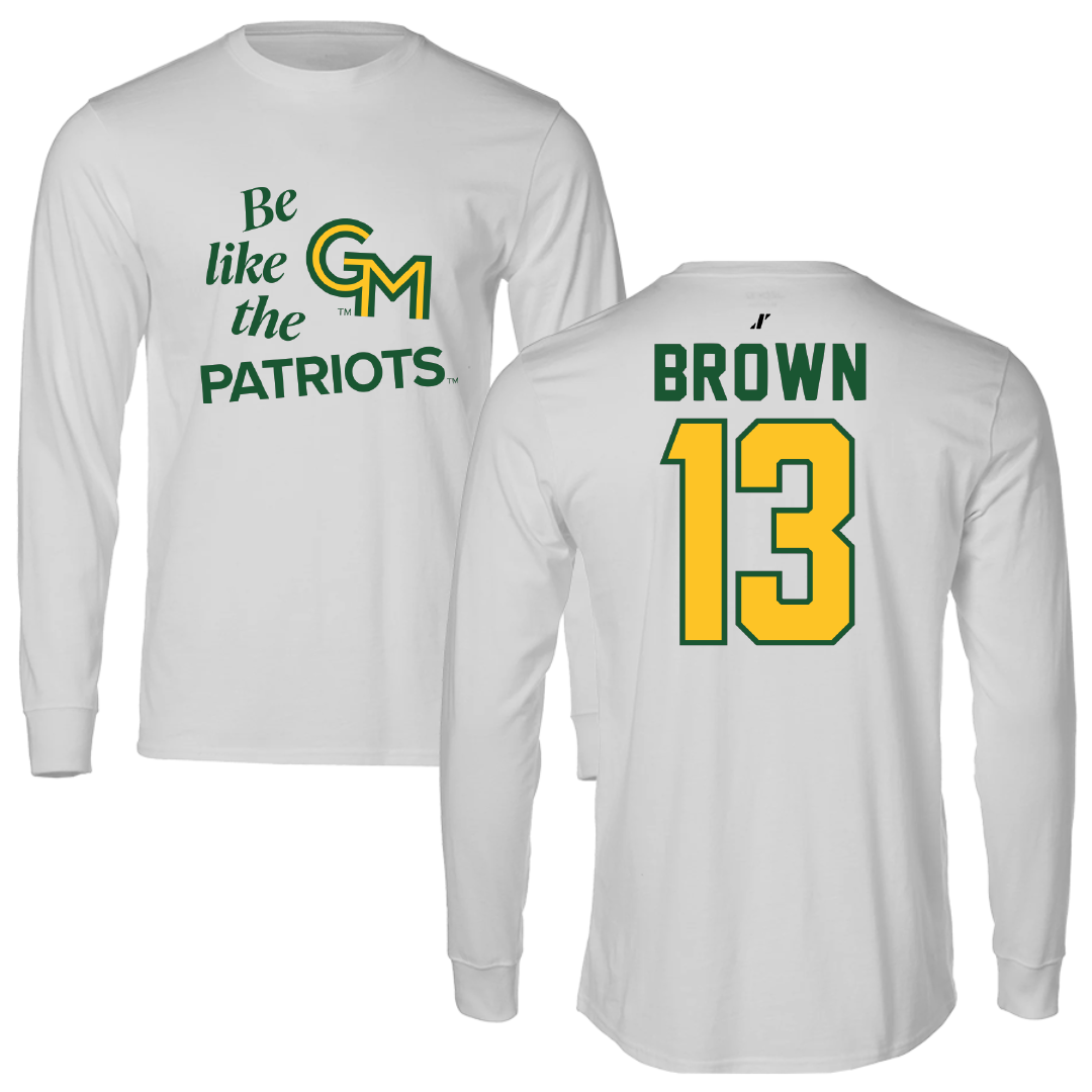 George Mason University Basketball Light Gray Be Like Us Long Sleeve - #13 Jada Brown