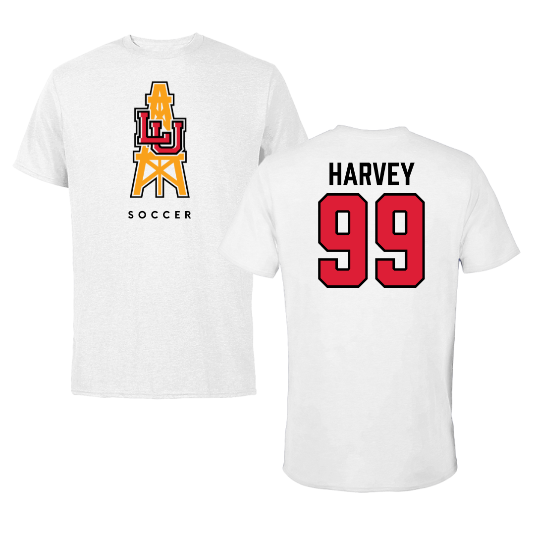 Lamar University Soccer White Performance Tee - #99 Kamryn Harvey