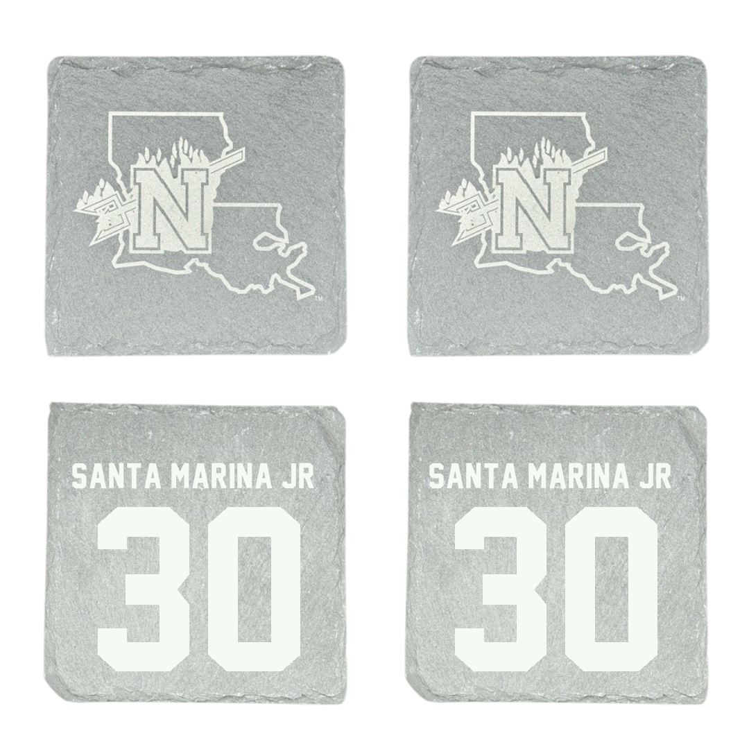 Northwestern State University Football Stone Coaster (4 Pack)  - #30 Troy Santa Marina Jr