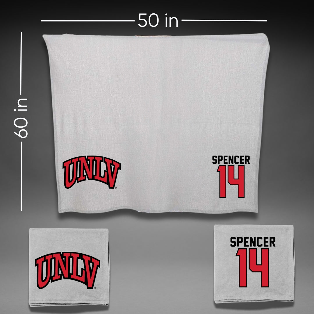 University of Nevada-Las Vegas Basketball Gray Rebels Blanket - #14 Macy Spencer