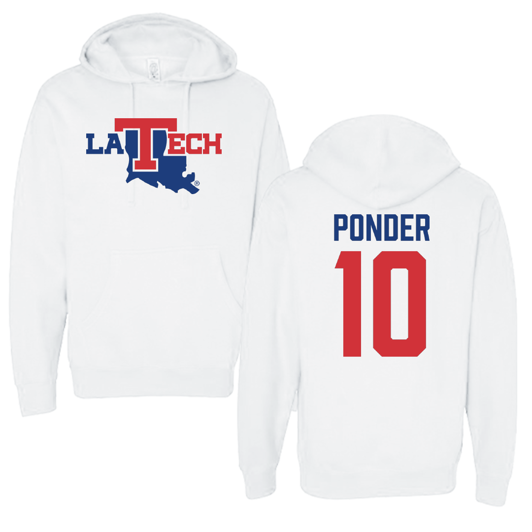 Louisiana Tech University Basketball White Hoodie - #10 Ben Ponder