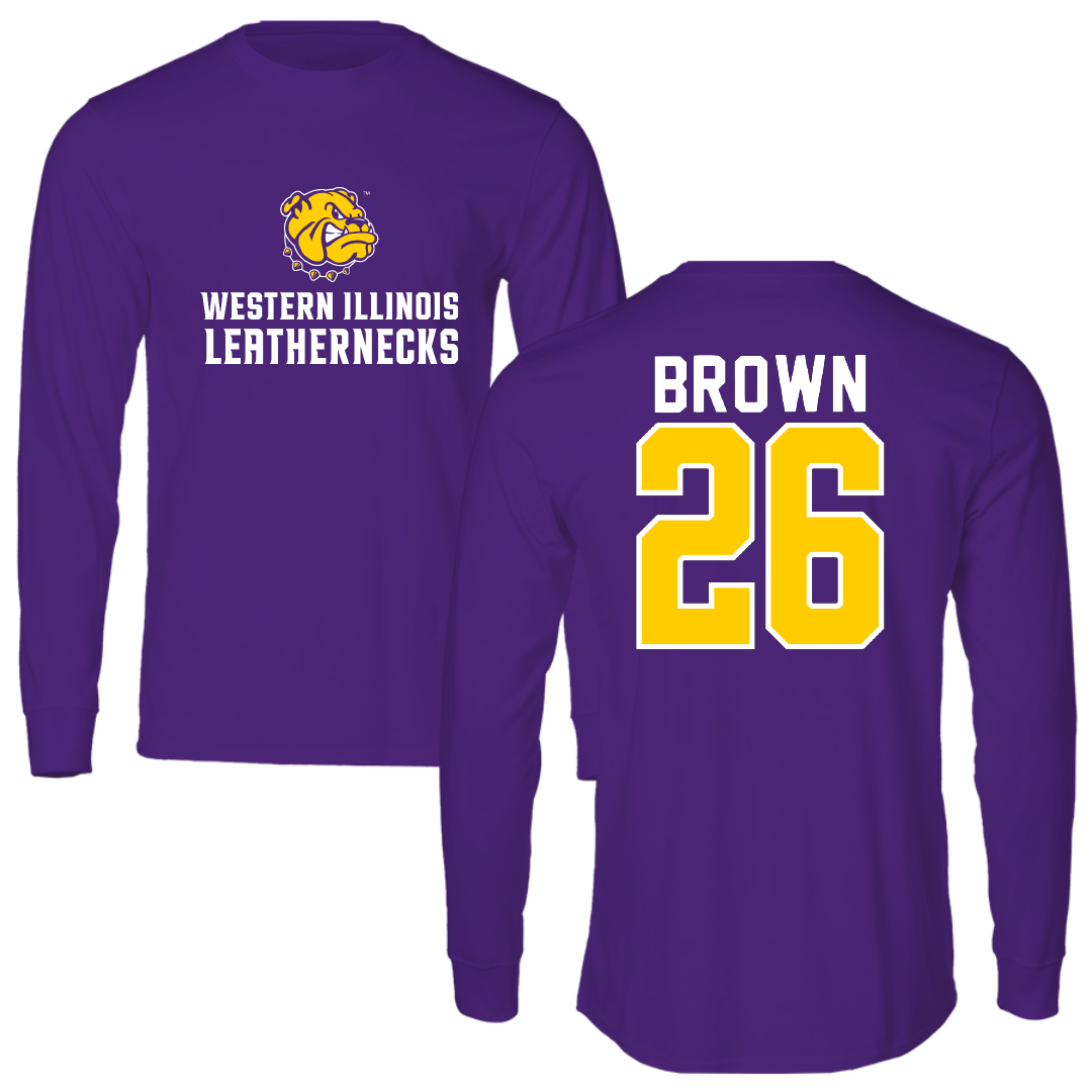 Western Illinois University Softball Purple Performance Long Sleeve - #26 Payton Brown