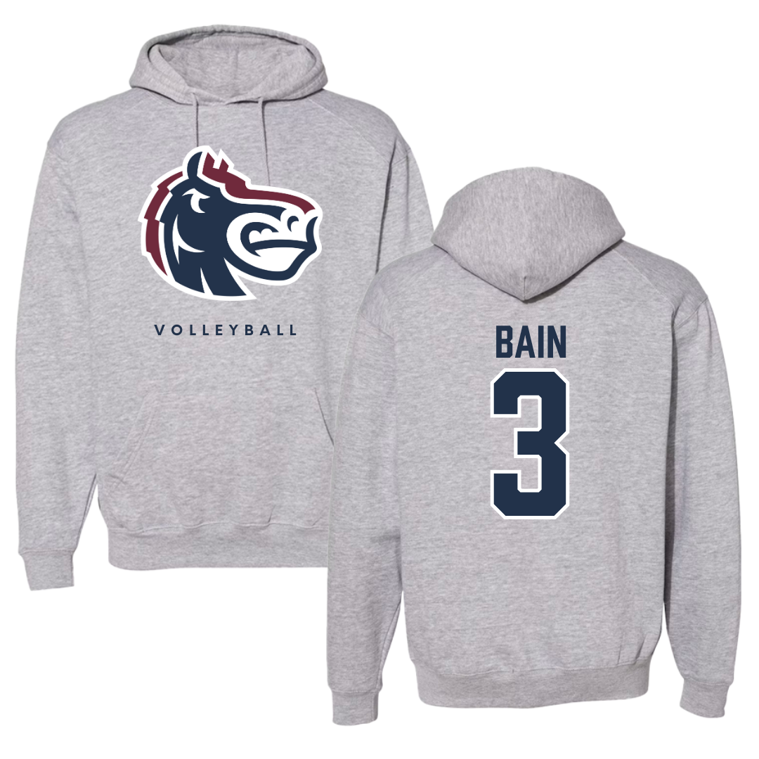 Fairleigh Dickinson University-Metropolitan Campus Volleyball Gray Hoodie - #3 Avery Bain