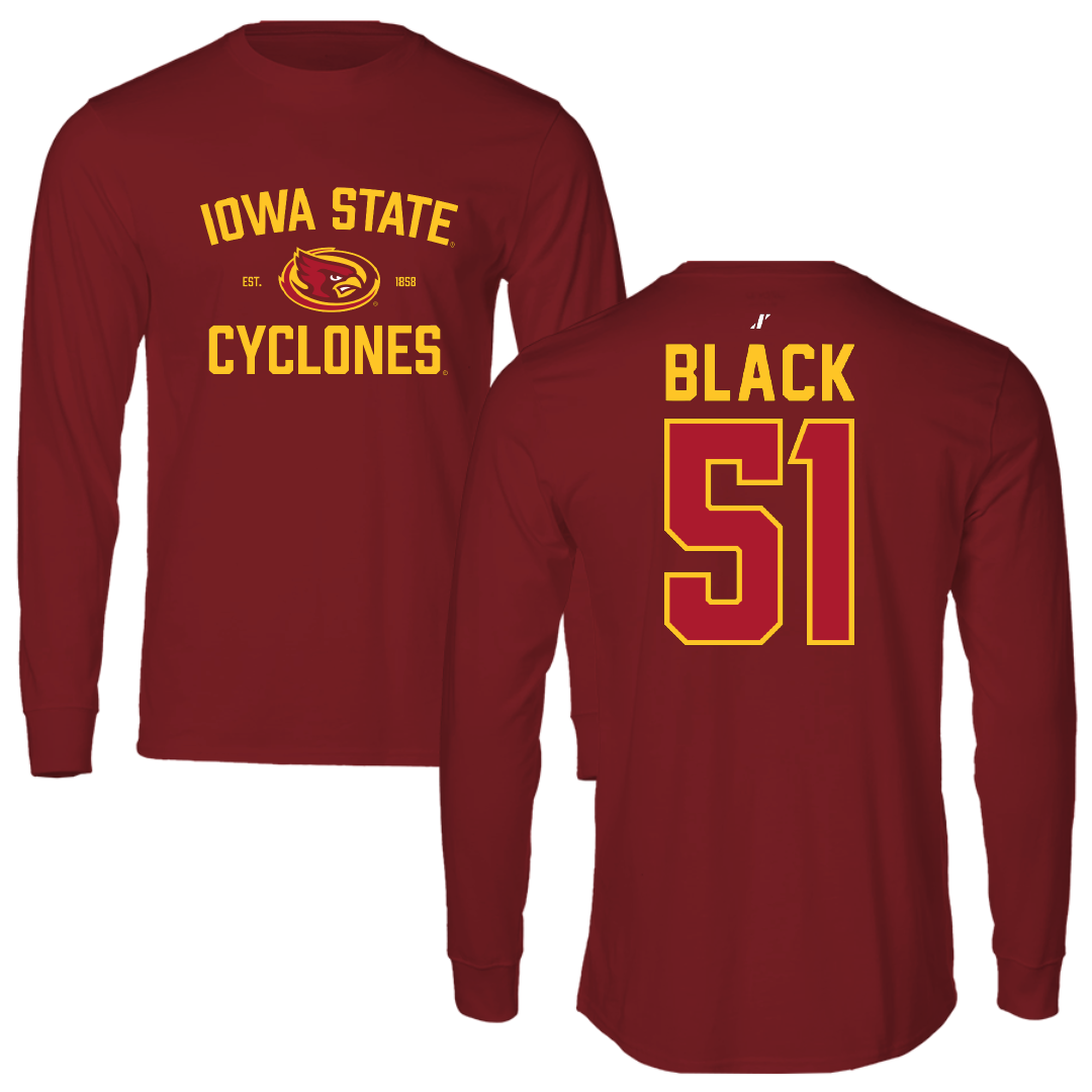 Iowa State University Football Cardinal General Long Sleeve - #51 Brendan Black