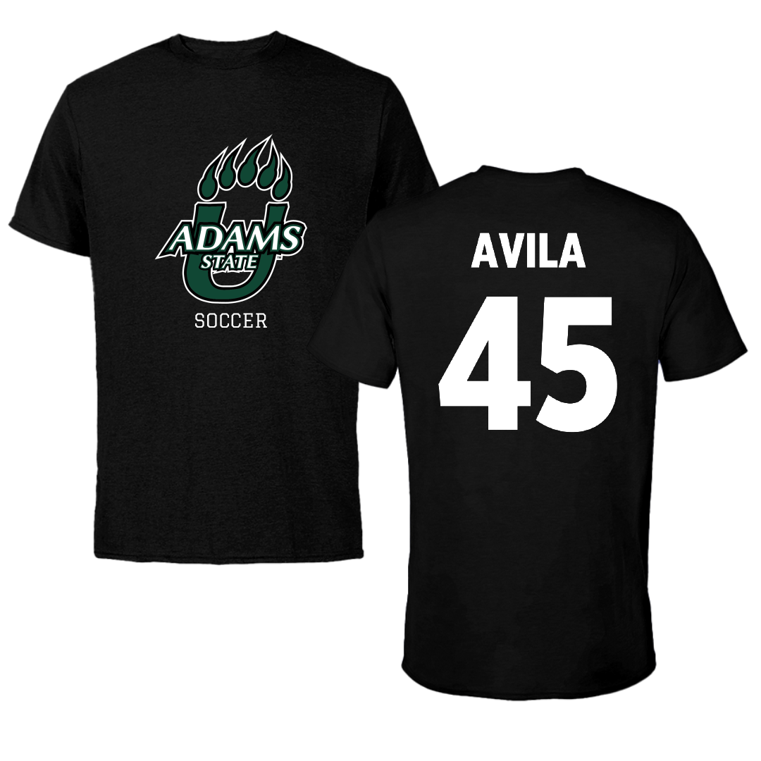 Adams State University Soccer Black State Performance Tee - #45 Caleb Avila