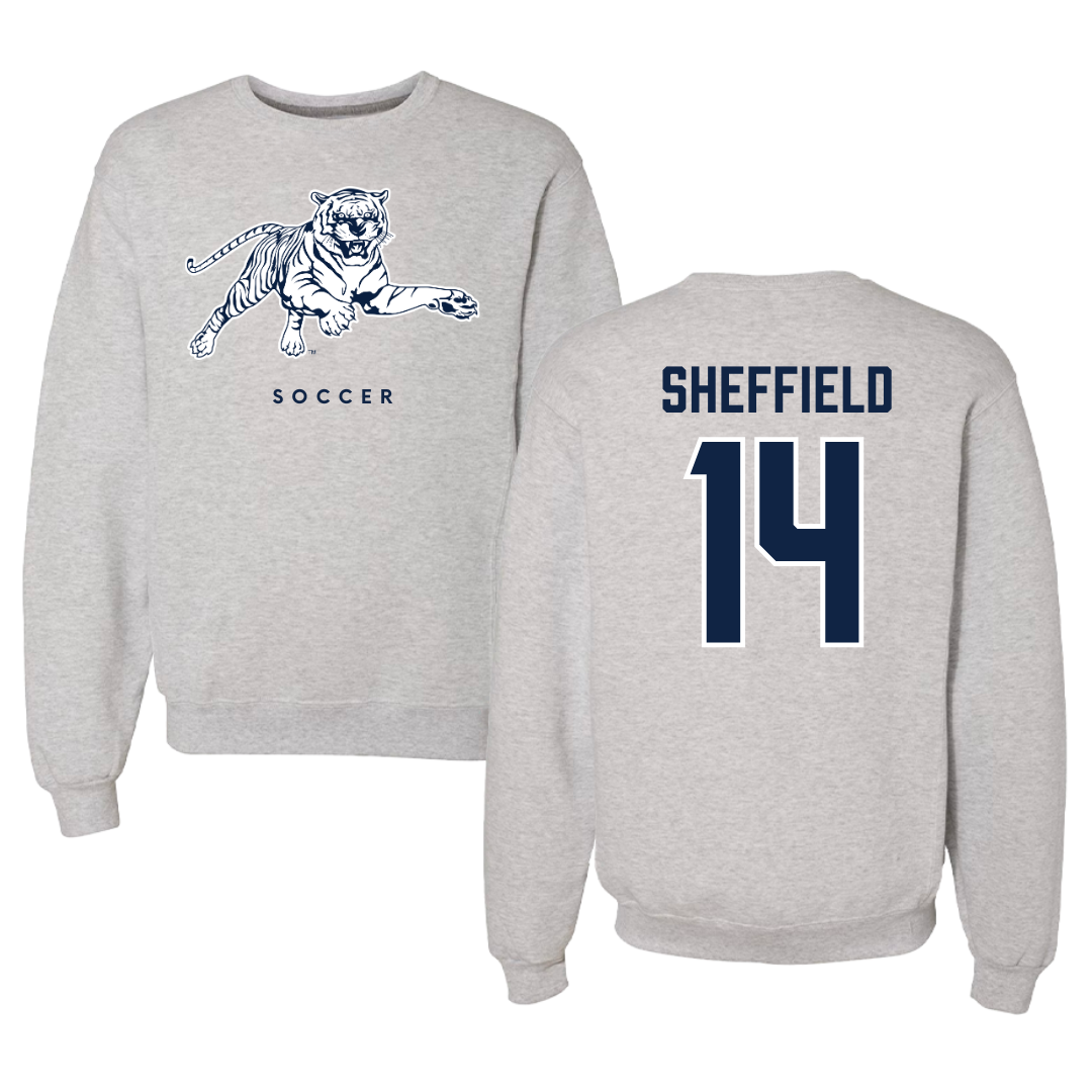 Jackson State University Soccer Gray Crewneck - #14 Elon Sheffield