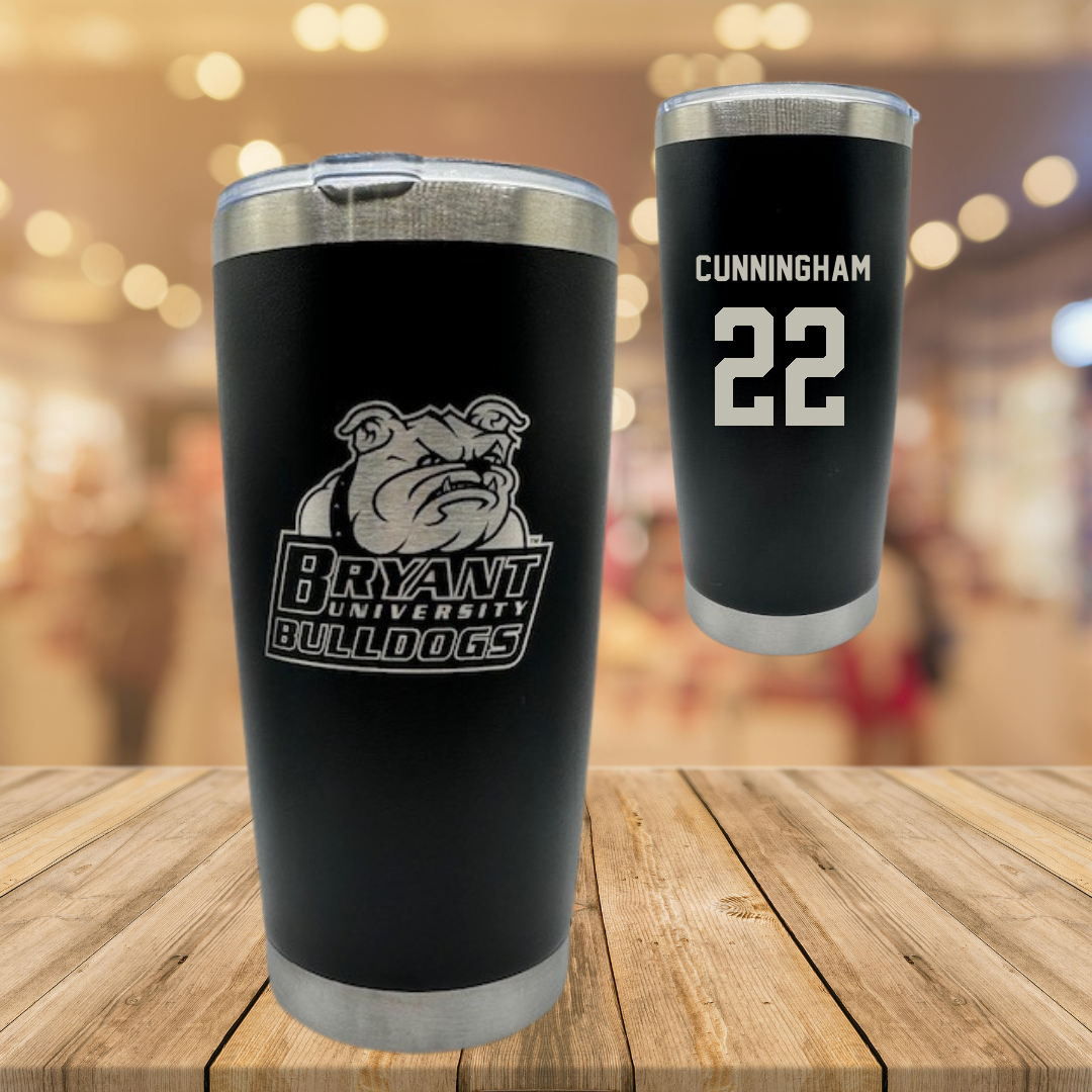 Bryant University Soccer Black Stainless Steel Tumbler - #22 Ashley Cunningham