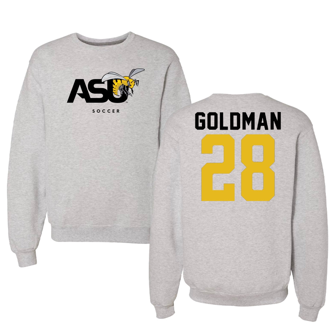 Alabama State University Soccer Light Gray Crewneck - #28 Morgan Goldman