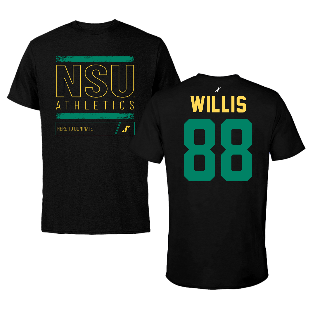 Norfolk State University Football Black Dominate Tee - #88 Toby Willis
