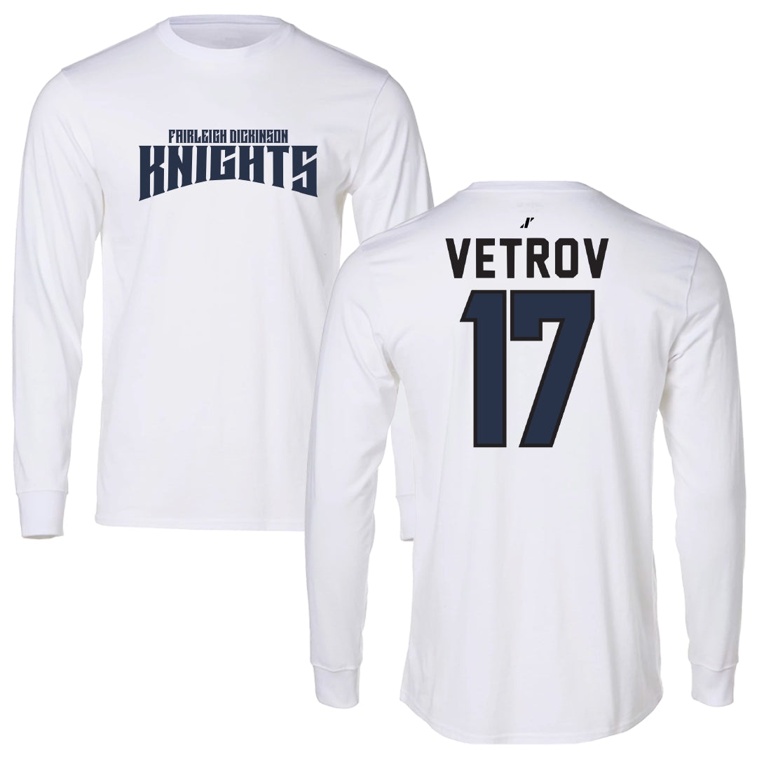 Fairleigh Dickinson University-Metropolitan Campus Volleyball White Classic Performance Long Sleeve - #17 Artem Vetrov