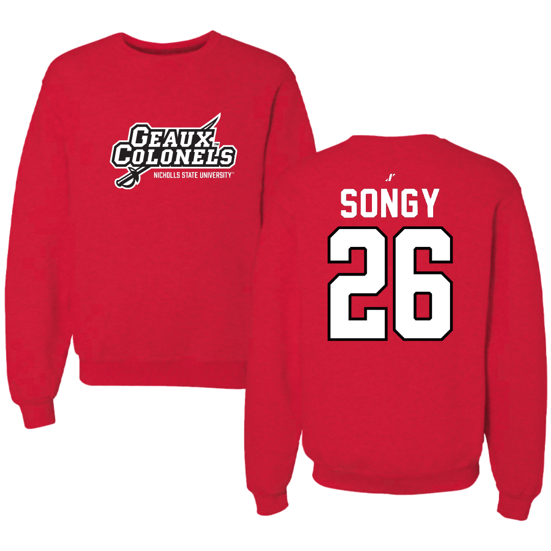 Nicholls State University Softball Red General Crewneck - #26 Brynne Songy