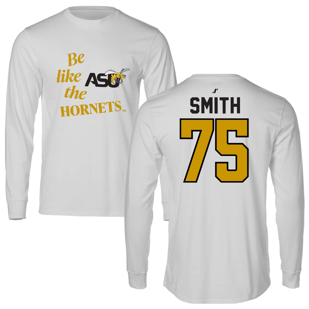 Alabama State University Football Light Gray Be Like Us Long Sleeve - #75 Cameron Smith
