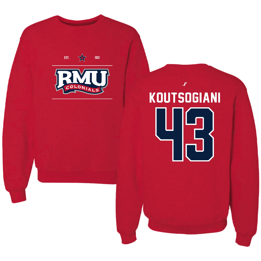 Robert Morris University Softball Red General Crewneck - #43 Alaina Koutsogiani