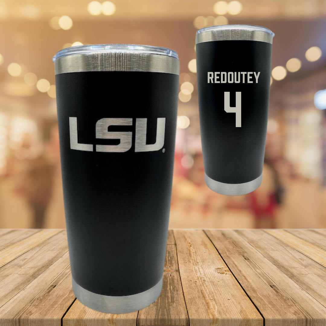 Louisiana State University Softball Black Stainless Steel Tumbler - #4 McKenzie Redoutey