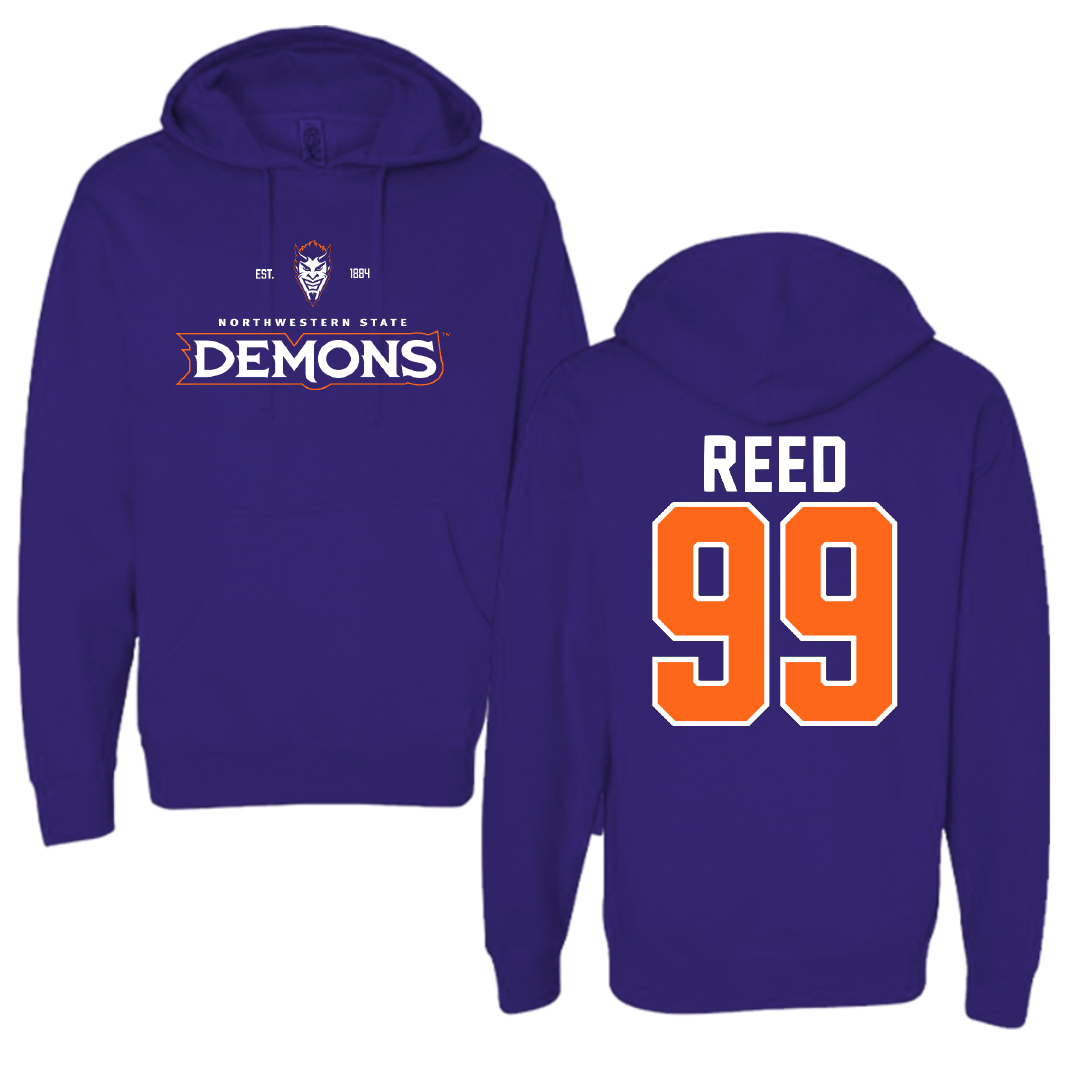 Northwestern State University Football Purple General Hoodie - #99 Ke’Shawn Reed