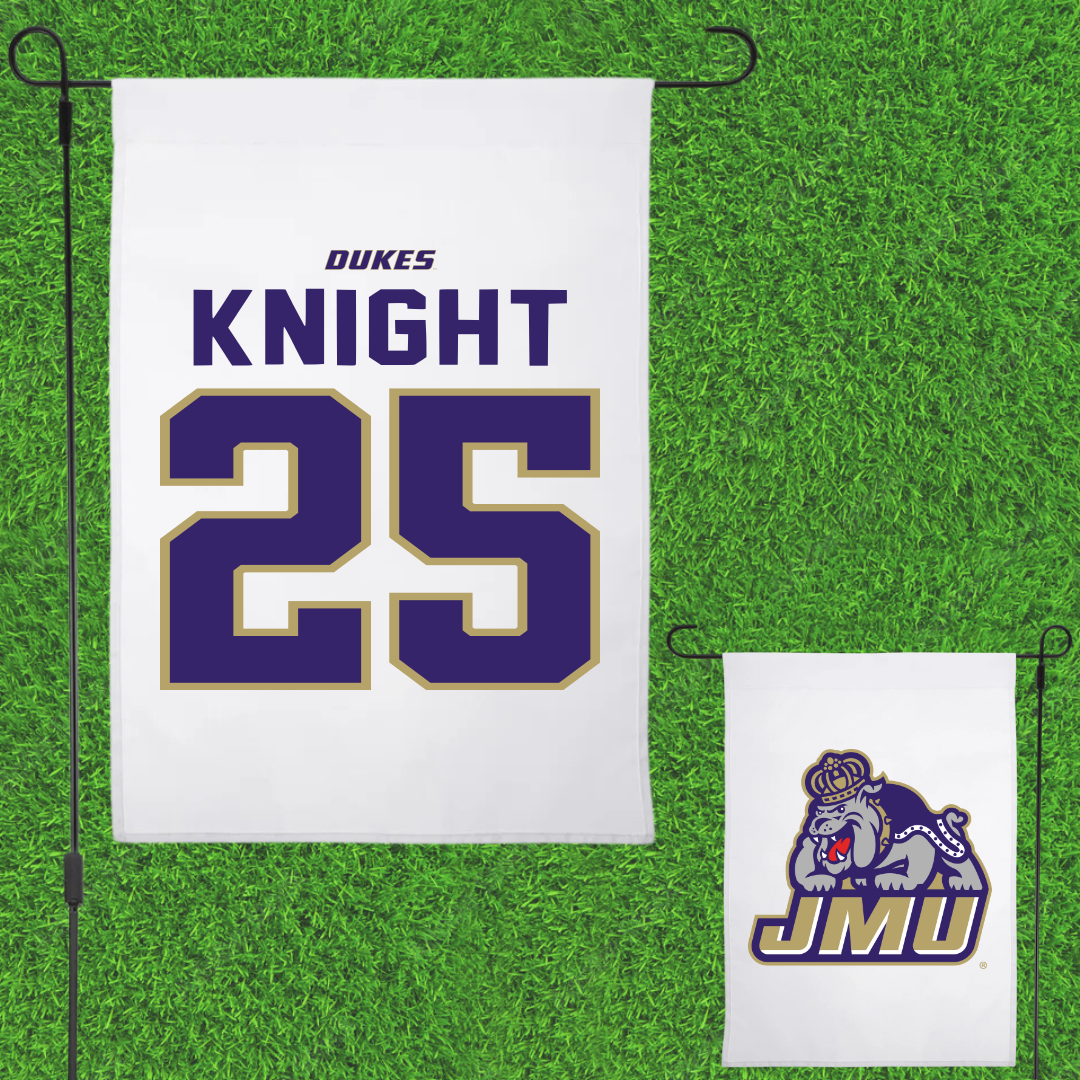 James Madison University Football White Garden Flag - #25 Wayne Knight