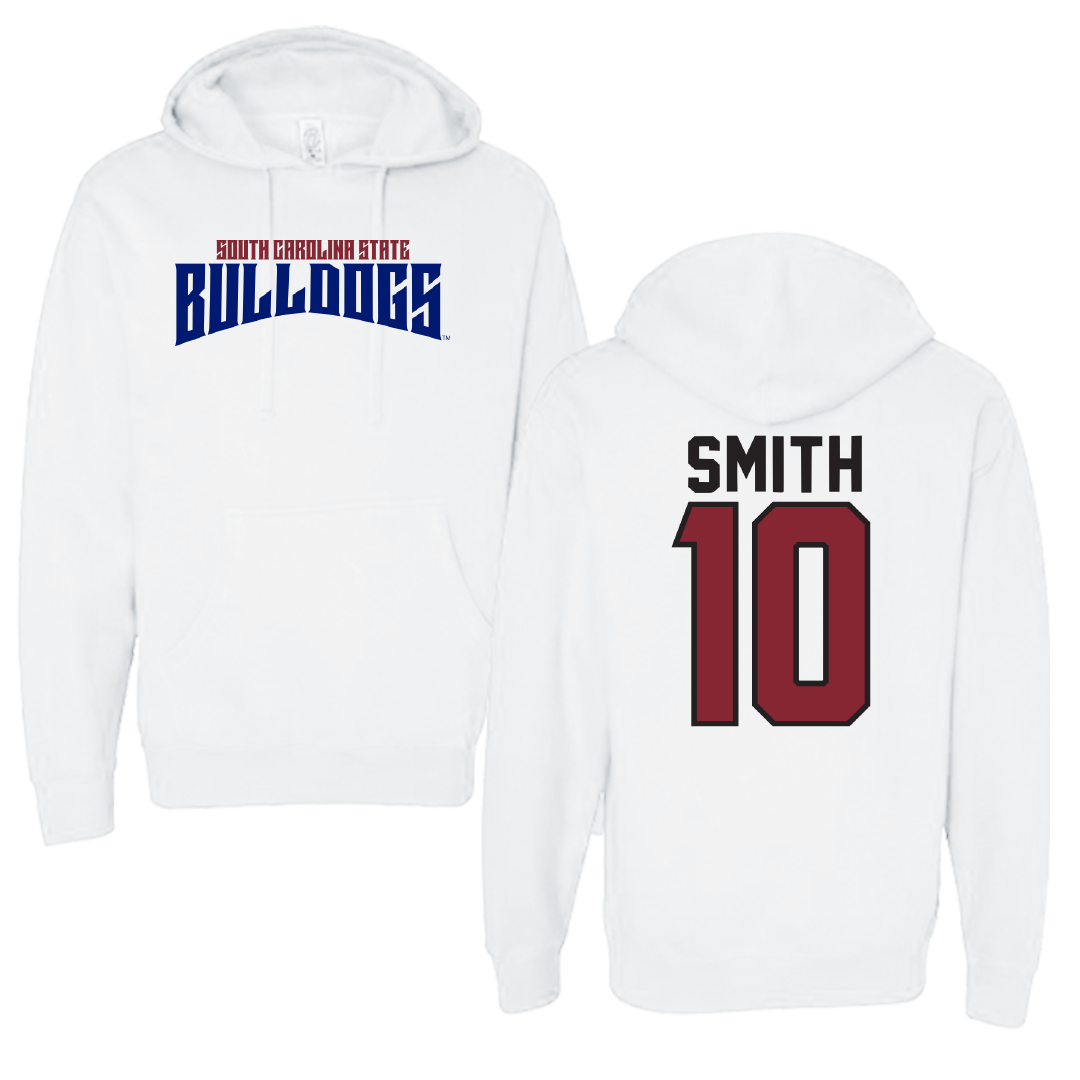 South Carolina State University Football White Classic Hoodie - #10 Tyler Smith