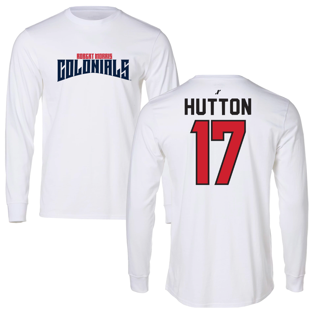 Robert Morris University Ice Hockey White Classic Performance Long Sleeve - #17 Matt Hutton