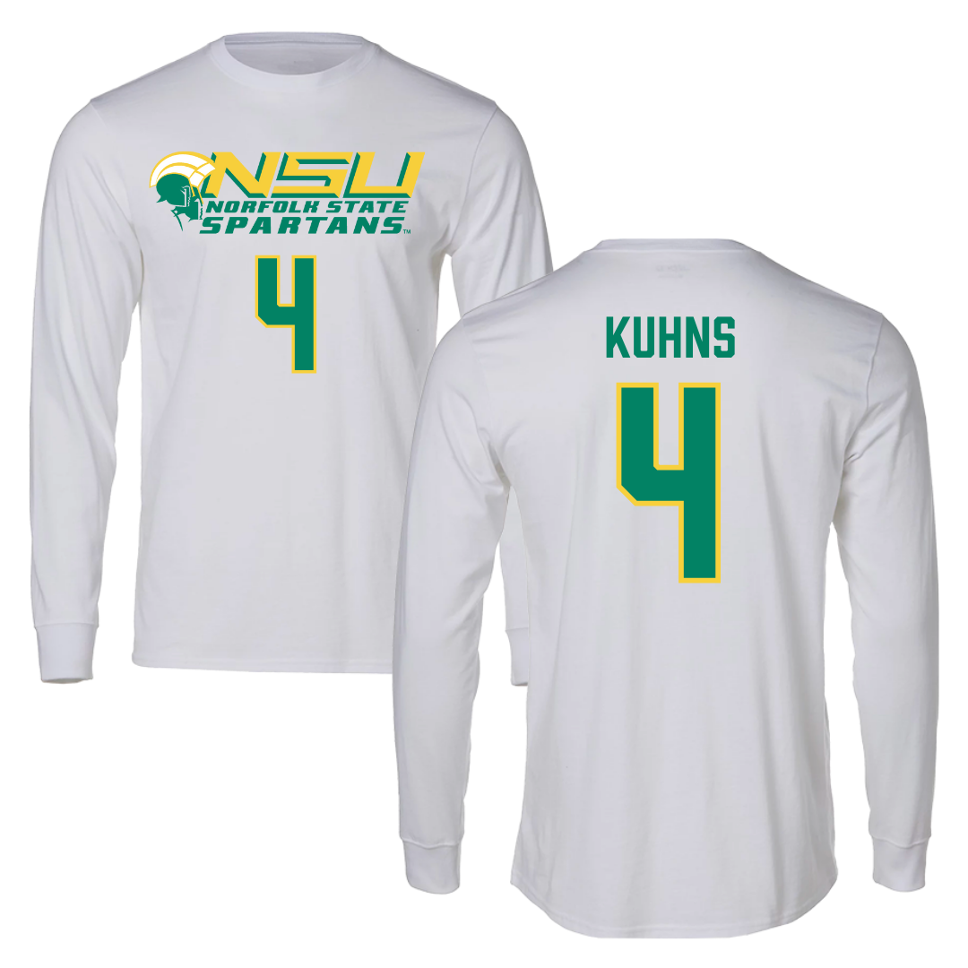 Norfolk State University Football White Long Sleeve - #4 Otto Kuhns