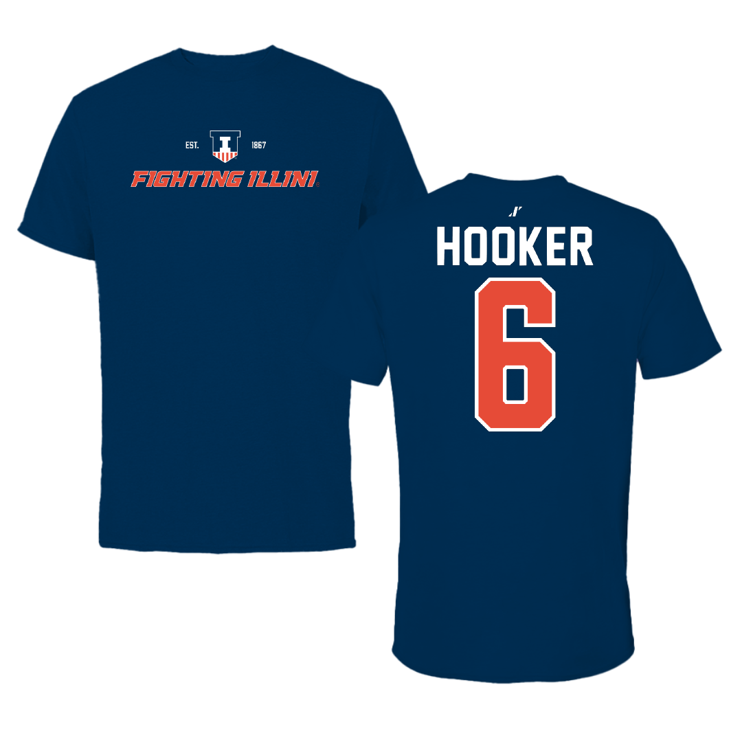 University of Illinois Softball Navy General Tee - #6 Juliana Hooker