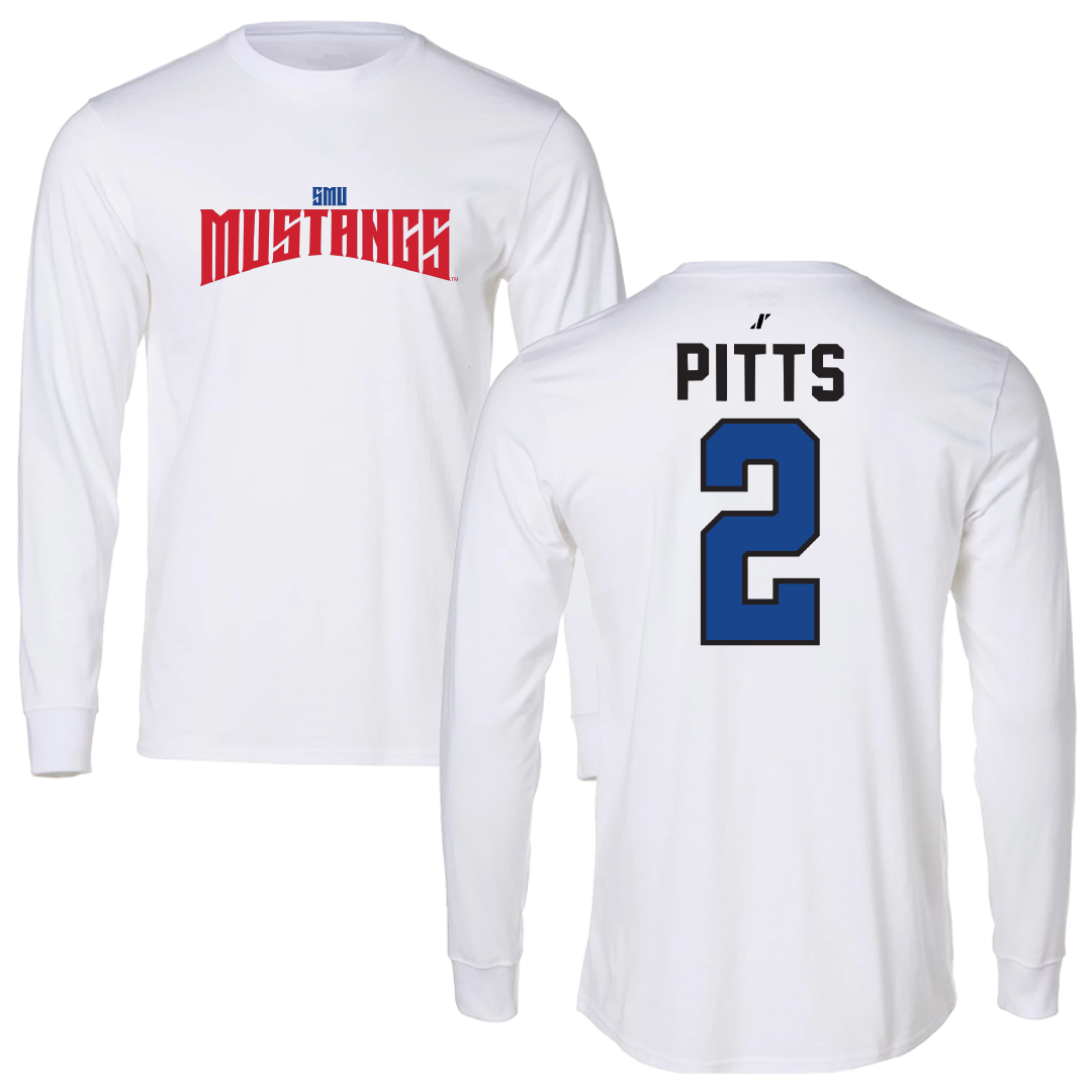 Southern Methodist University Basketball White Classic Long Sleeve - #2 TK Pitts