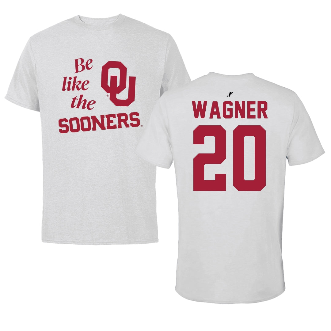 University of Oklahoma Soccer Light Gray Be Like Us Performance Tee - #20 Chelsea Wagner