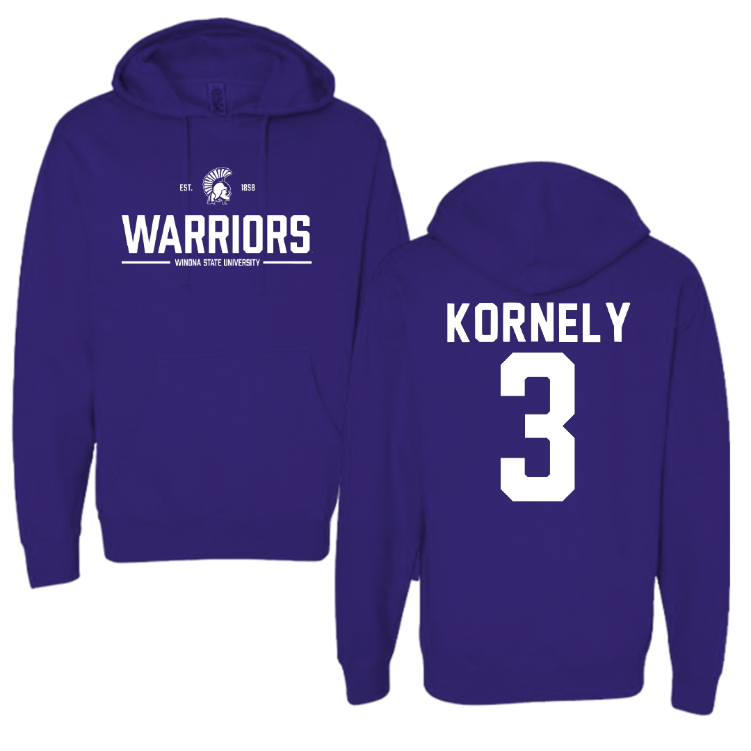 Winona State University Volleyball Purple General Hoodie - #3 Kenna Kornely