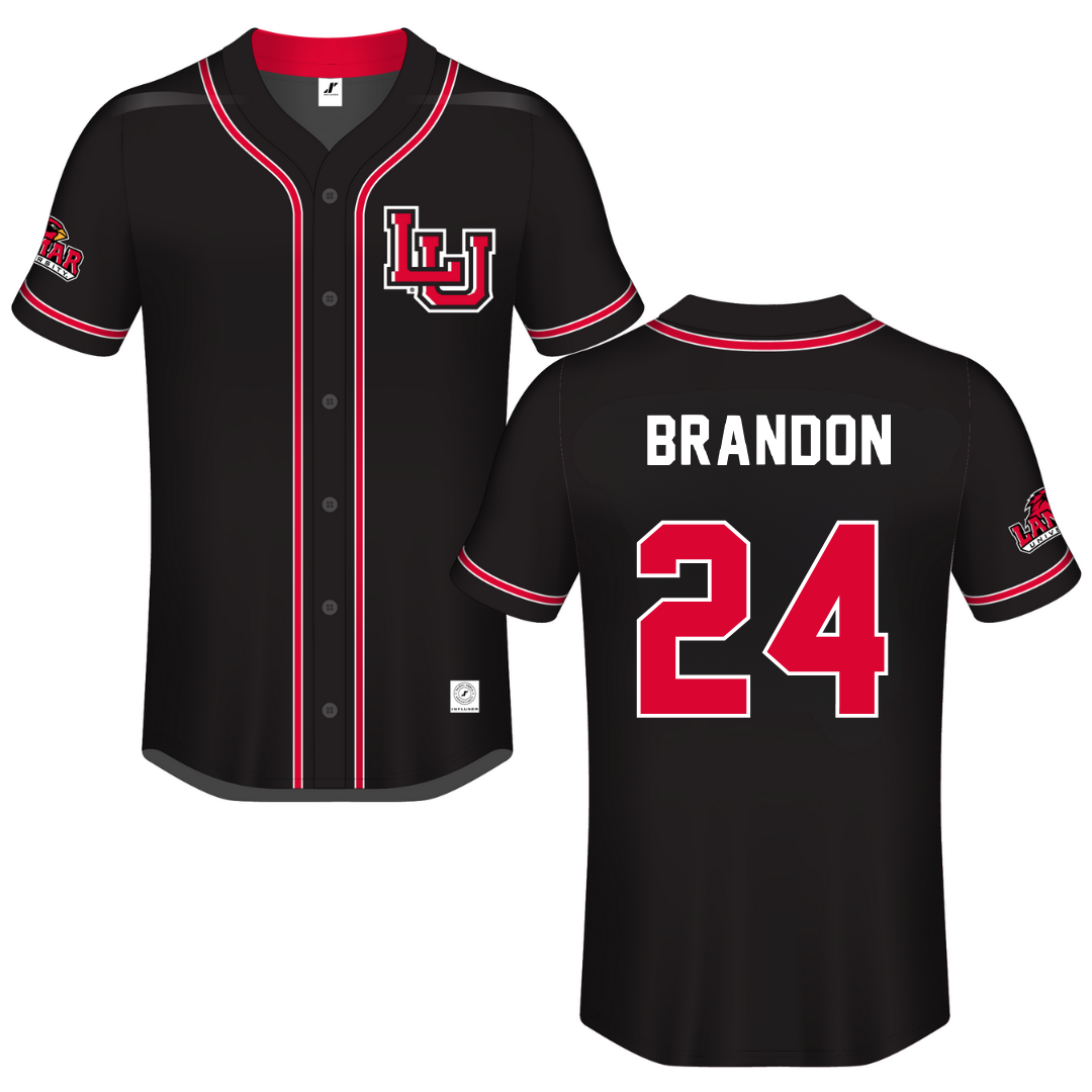 Lamar University Black Button-Down Jersey - #24 Trinity Brandon