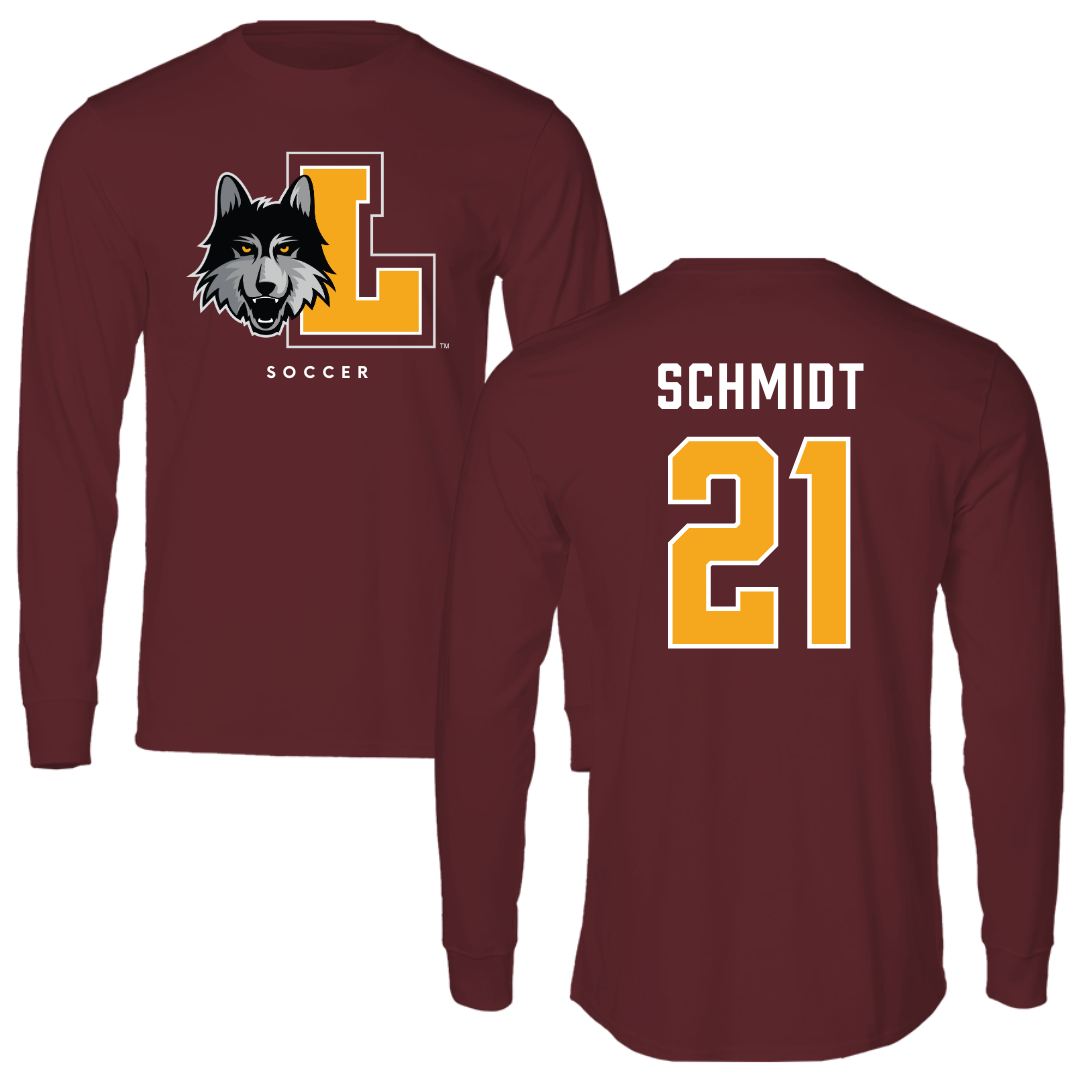 Loyola University-Chicago Soccer Maroon Mascot Performance Long Sleeve - #21 Maggie Schmidt