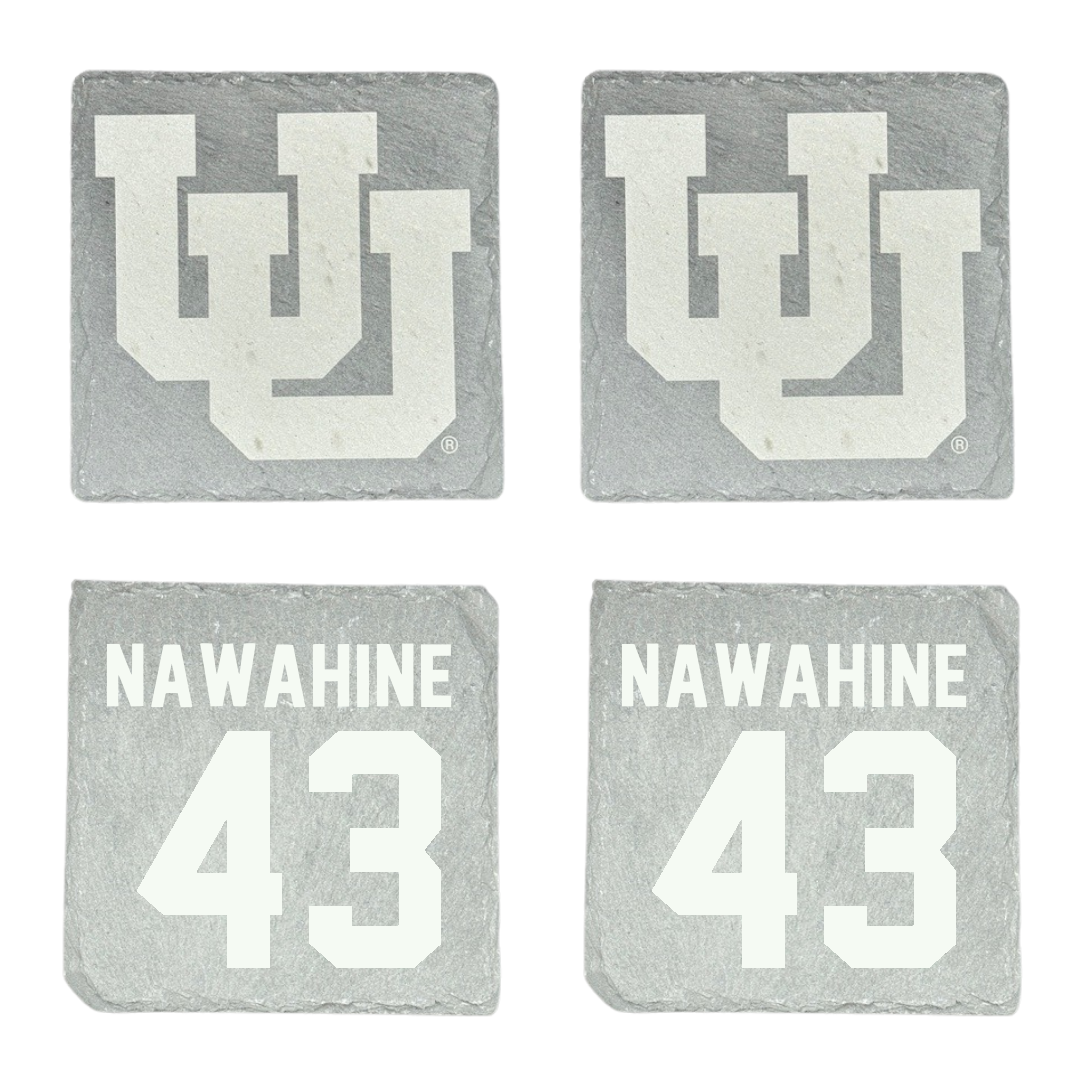 University of Utah Football Stone Coaster (4 Pack)  - #43 Gavin Nawahine