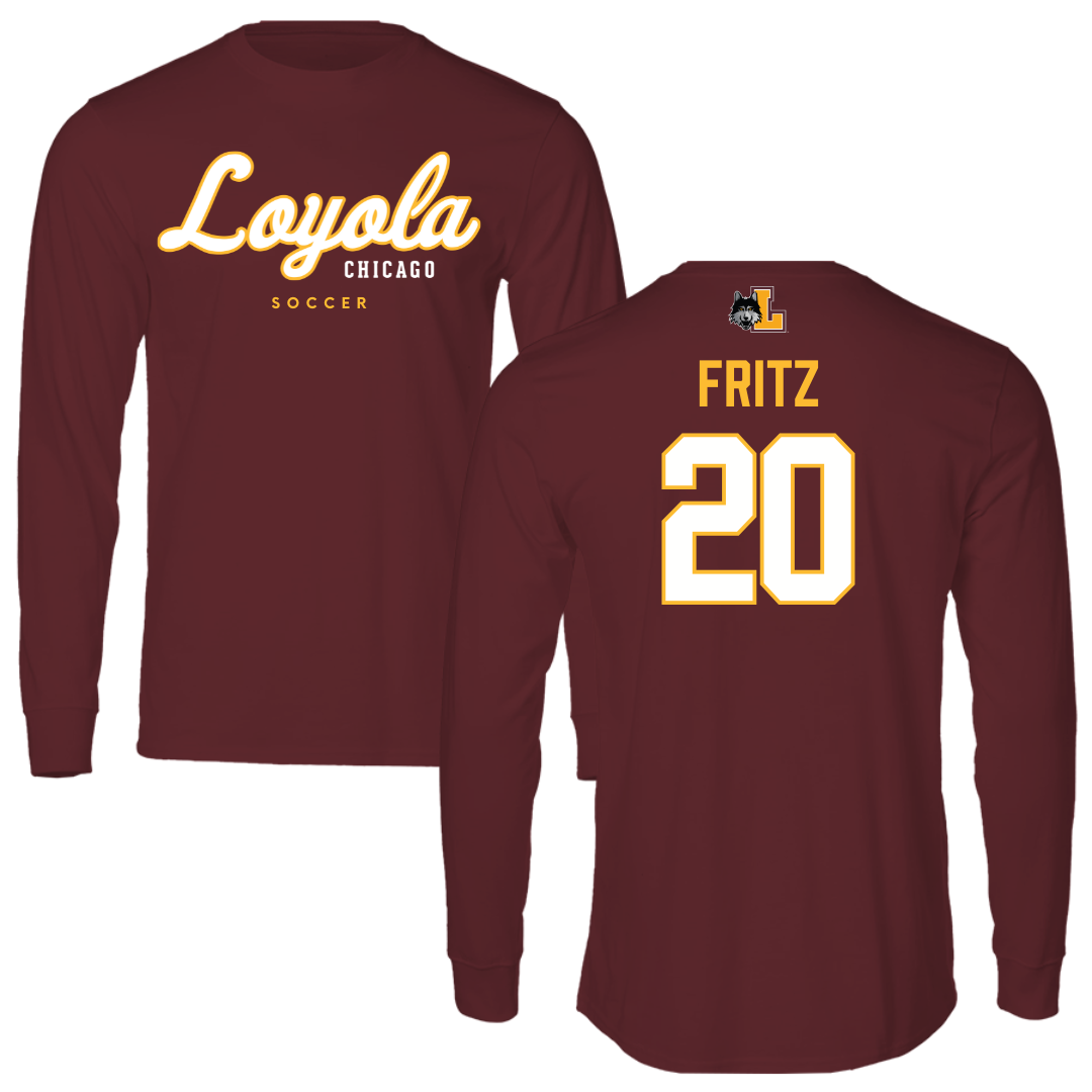 Loyola University-Chicago Soccer Maroon Block Performance Long Sleeve - #20 Isabella Fritz