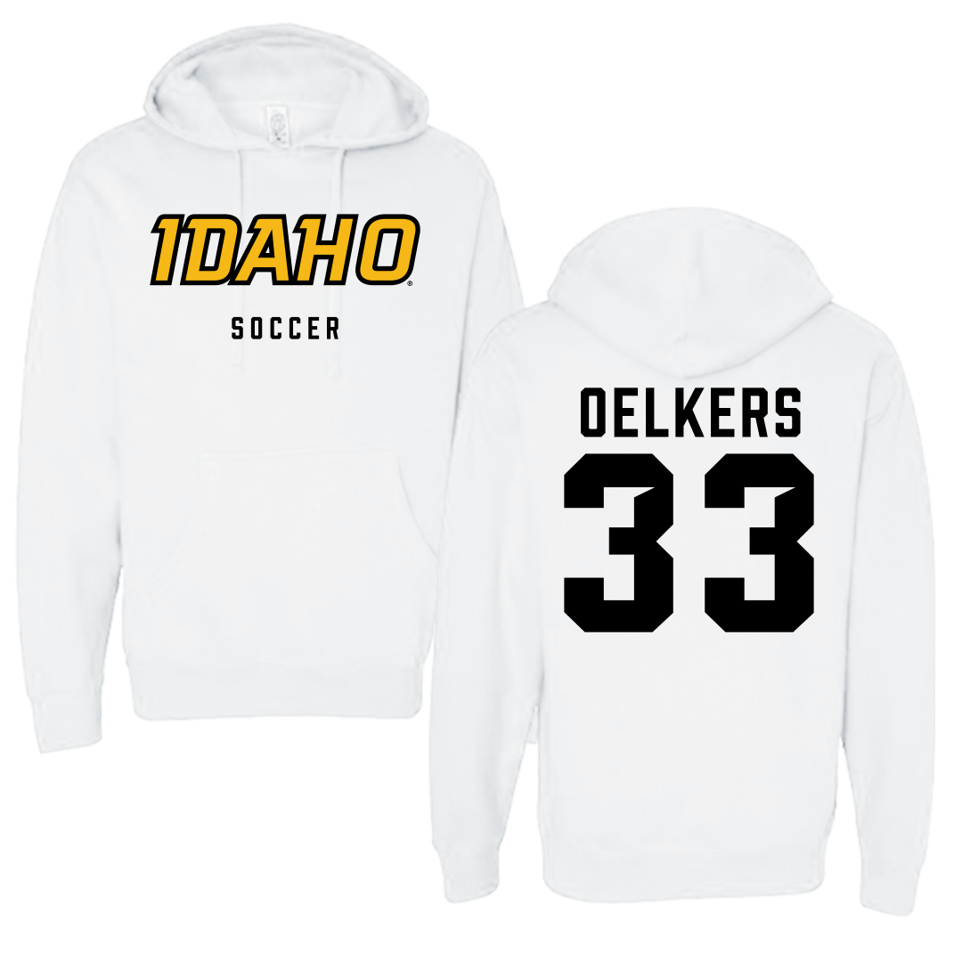 University of Idaho Soccer White Idaho Hoodie - #33 Payton Oelkers