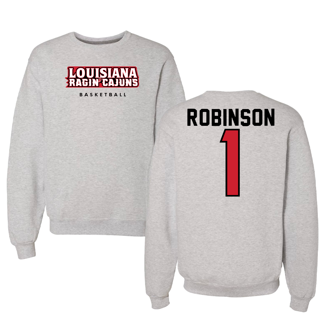 University of Louisiana at Lafayette Basketball Gray Crewneck - #1 Tamiah Robinson