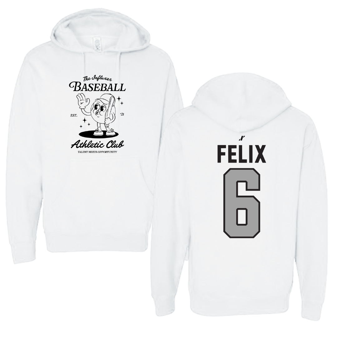 Baseball White Influxer Athletic Club Hoodie - #6 Garrett Felix