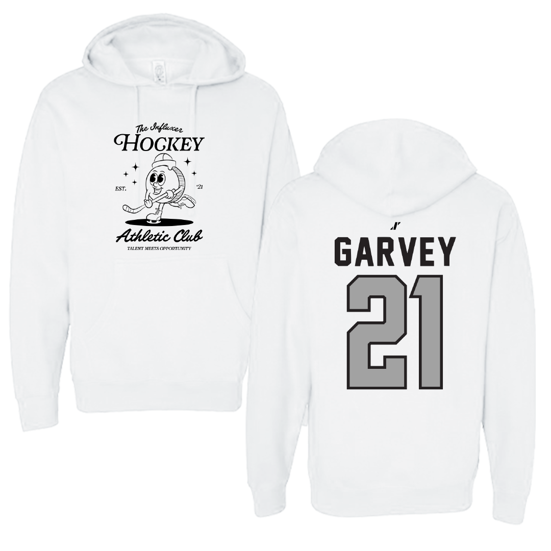 Ice Hockey White Influxer Athletic Club Hoodie - #21 Cameron Garvey