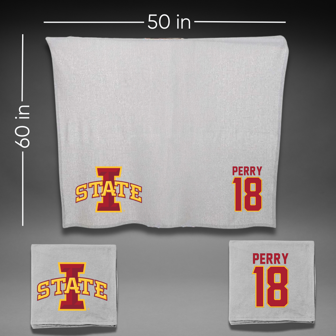 Iowa State University Volleyball Gray Blanket - #18 Kelsey Perry