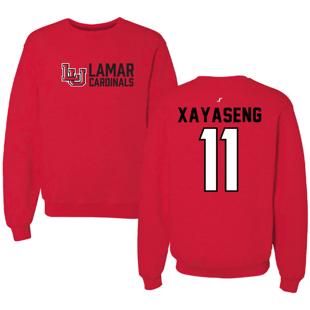 Lamar University Softball Red General Crewneck - #11 Kalyn Xayaseng