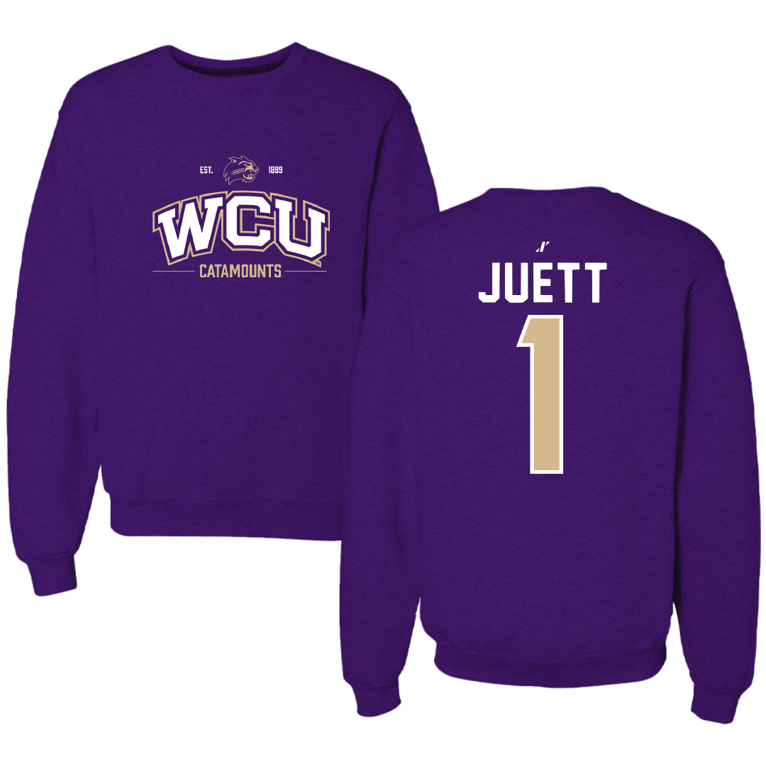 Western Carolina University Softball Purple General Crewneck - #1 Tessa Juett