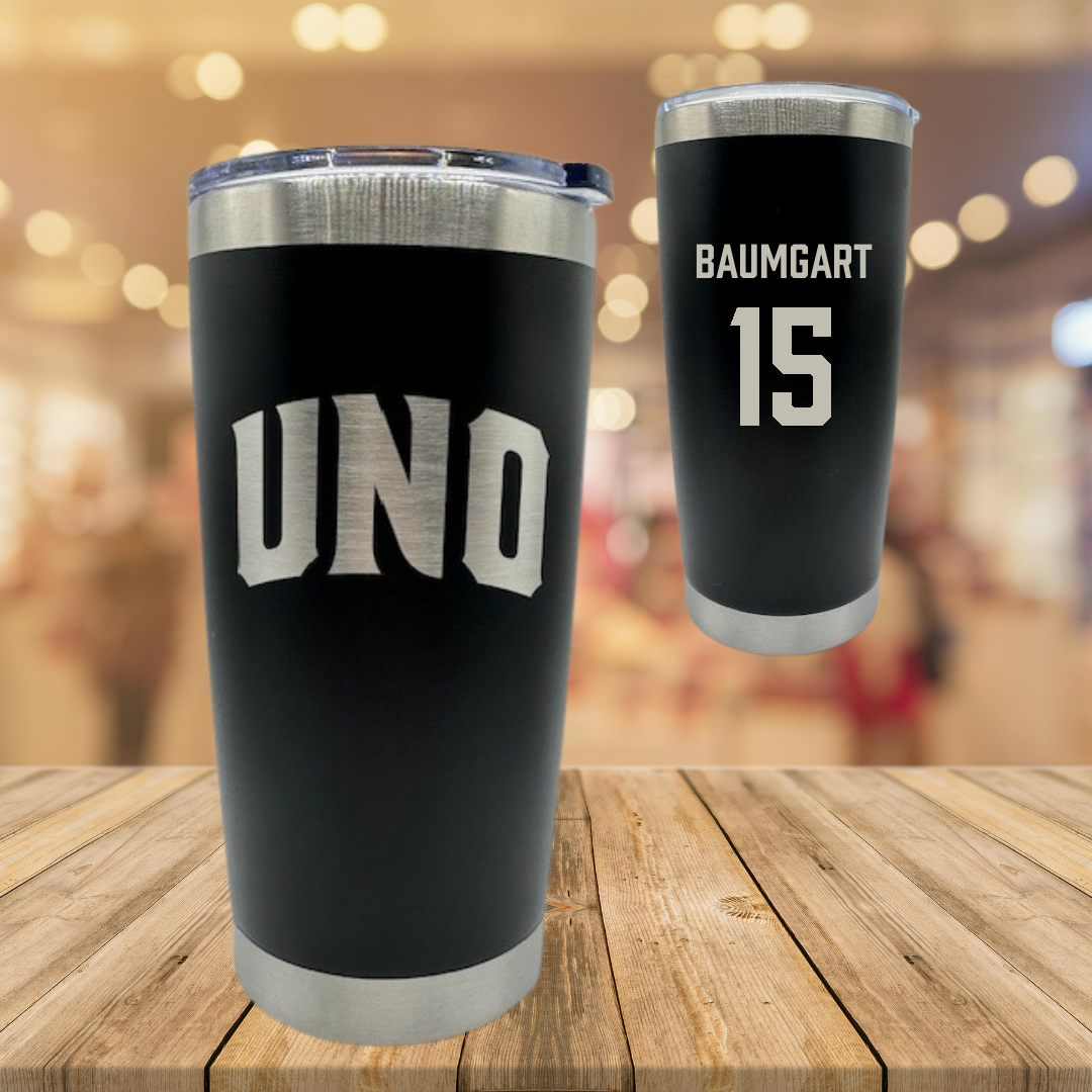 University of New Orleans Beach Volleyball Black Stainless Steel Tumbler - #15 Serena Baumgart