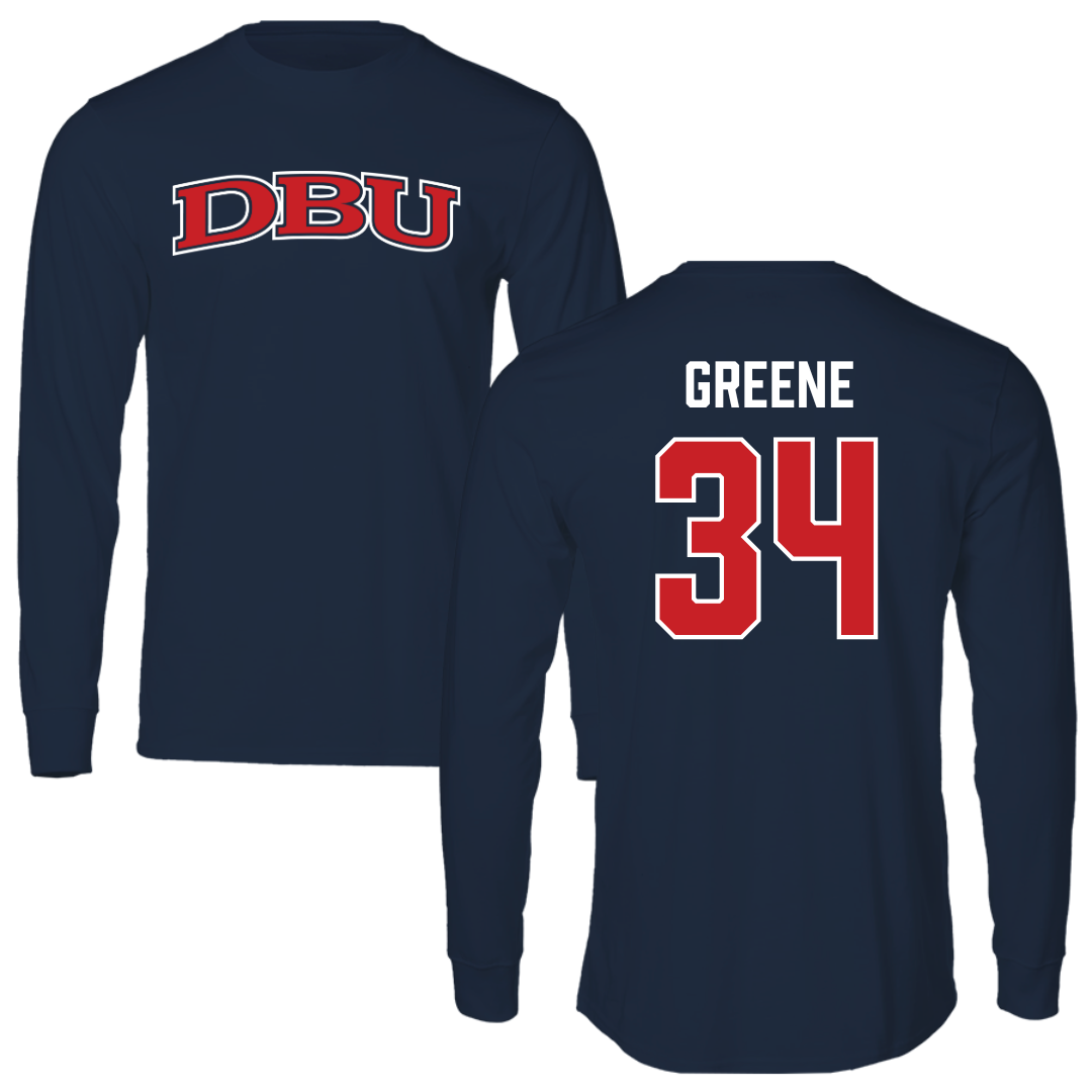 Dallas Baptist University Soccer Navy DBU Performance Long Sleeve - #34 Ava Greene