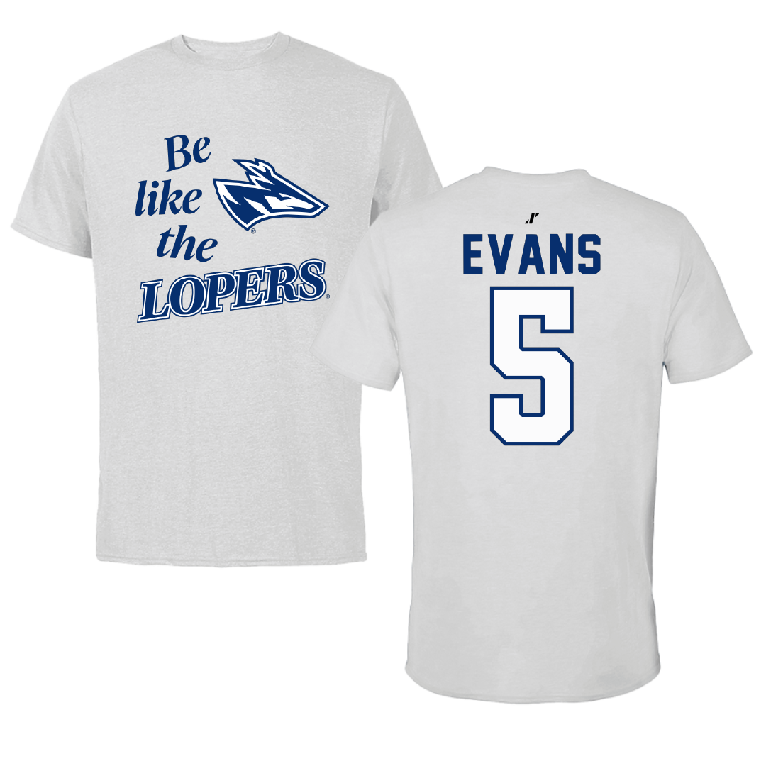 University of Nebraska at Kearney Basketball Light Gray Be Like Us Tee - #5 Sean Evans