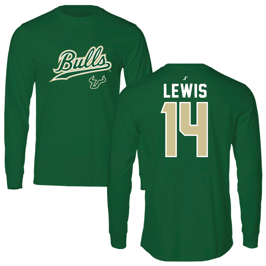 University of South Florida Volleyball Green General Long Sleeve - #14 Lauren Lewis