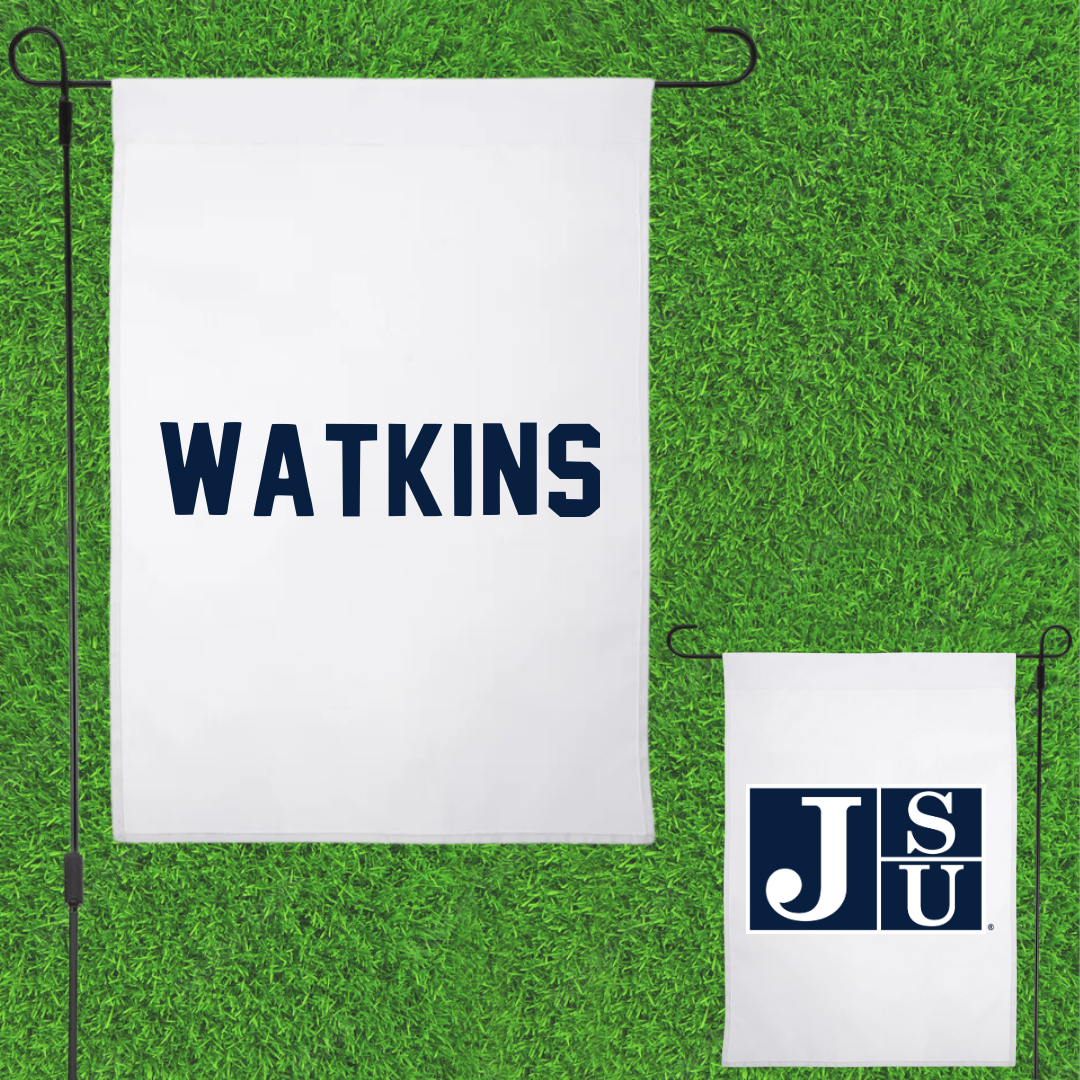 Jackson State University Volleyball White Garden Flag - Kamiera Watkins