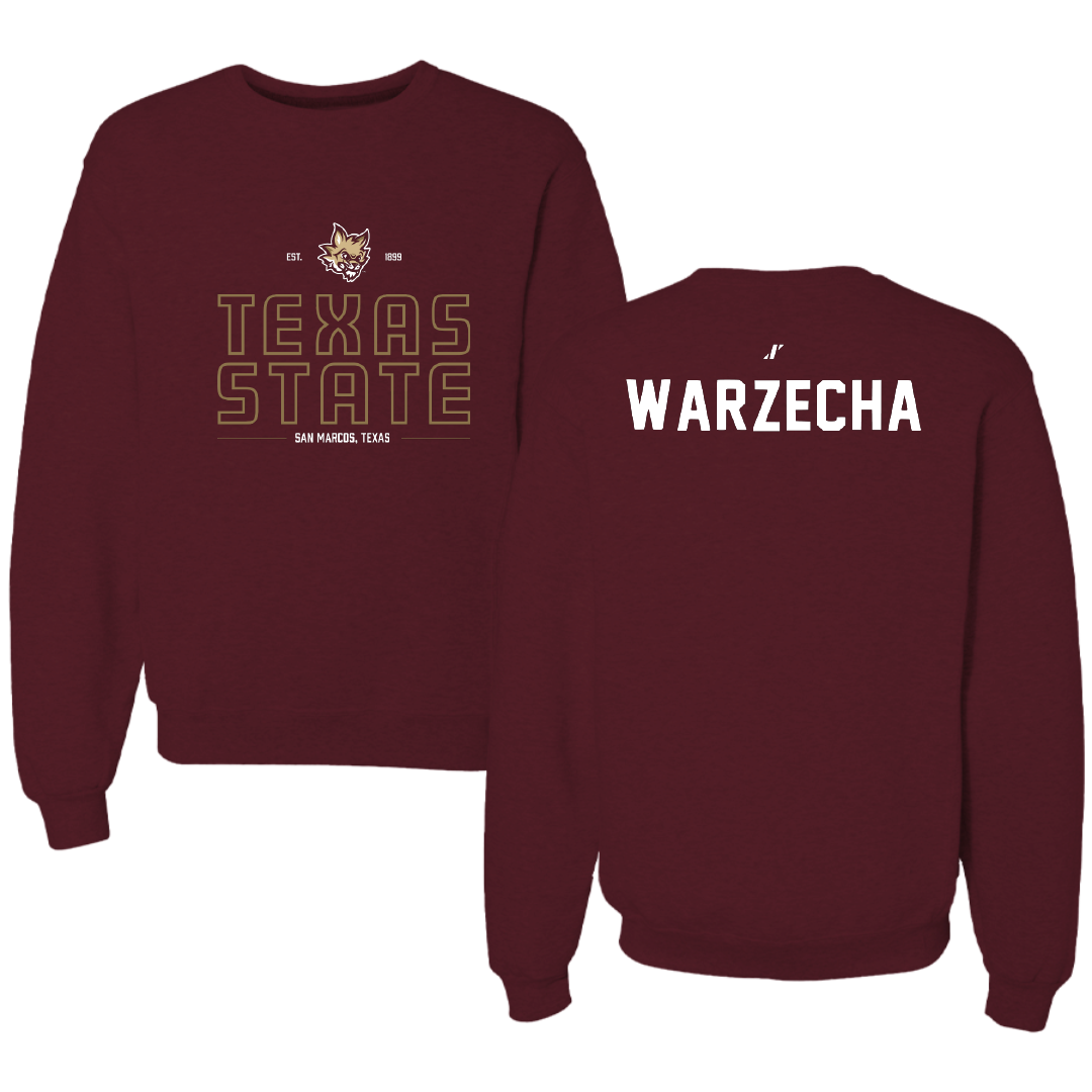 Texas State University TF and XC Maroon General Crewneck - Connor Warzecha