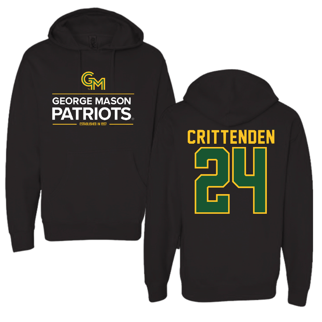 George Mason University Soccer Black General Hoodie - #24 Davis Crittenden