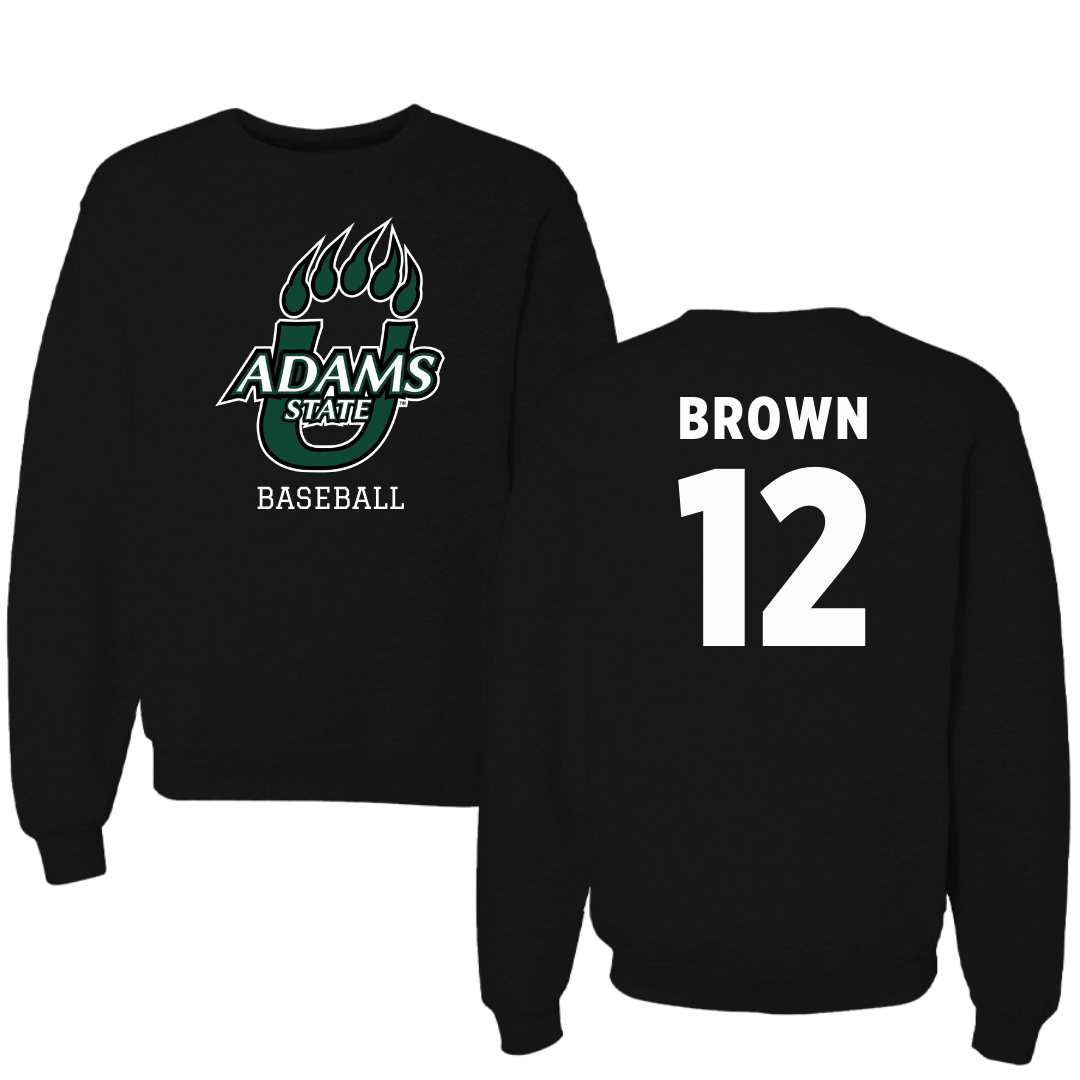 Adams State University Baseball Black State Crewneck - #12 Payton Brown