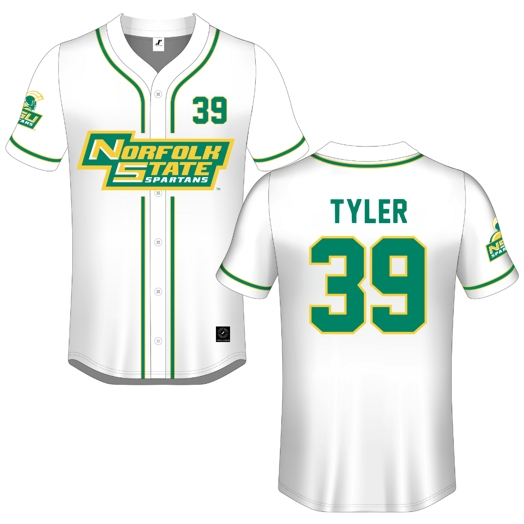 Norfolk State University White Button-Down Jersey - #39 Brierra Tyler