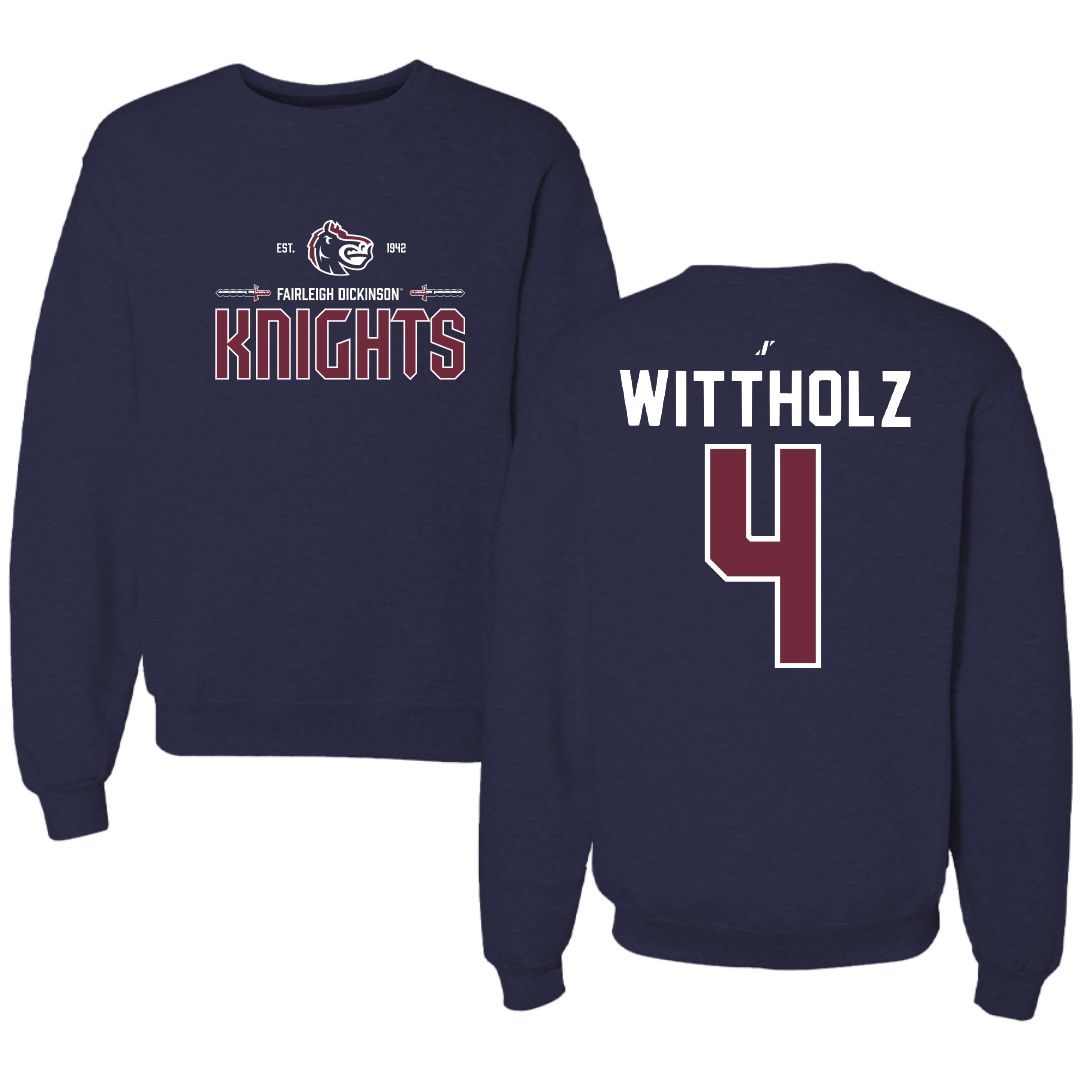Fairleigh Dickinson University-Metropolitan Campus Volleyball Navy General Crewneck - #4 Samantha Wittholz