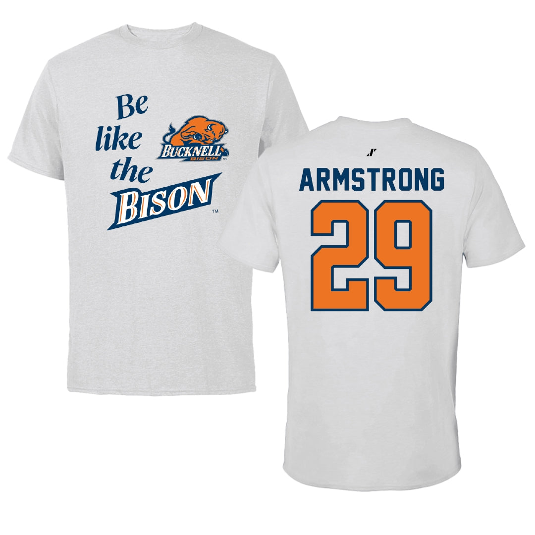 Bucknell University Lacrosse Light Gray Be Like Us Performance Tee - #29 Thomas Armstrong